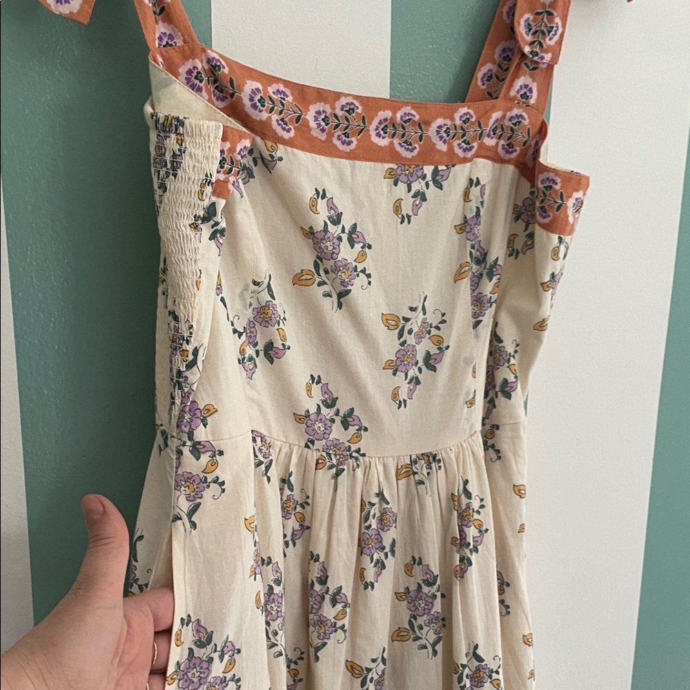 Patrons of Peace Cream Floral Midi Dress - Picture 6 of 13